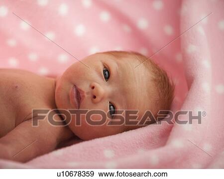 Portrait of newborn girl (0-1months) View Large Photo Image Stock Photo - Portrait of newborn girl (0-1months) . Fotosearch