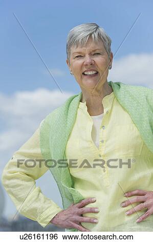 Stock Photograph - Portrait of senior woman. Fotosearch