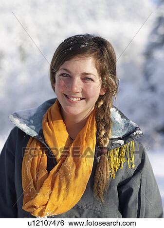 Portrait of young woman smiling View Large Photo Image Stock Photograph - Portrait of young woman smiling. Fotosearch