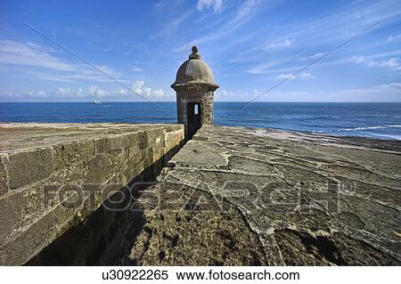Stock Photography - Puerto Rico, Old San Juan, El Morro Fortress, Sentry post. Fotosearch