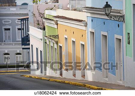 Puerto Rico, Old San Juan, Old town street scene View Large Photo Image Picture - Puerto Rico, Old San Juan, Old town street scene. Fotosearch
