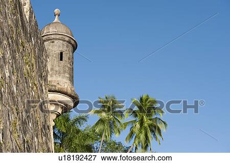 Puerto Rico, Old San Juan, section of El Morro Fortress View Large Photo Image Stock Photo - Puerto Rico, Old San Juan, section of El Morro Fortress. Fotosearch