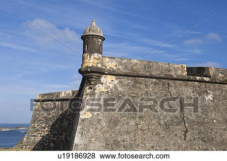Puerto Rico, Old San Juan, section of El Morro Fortress View Large Photo Image Stock Photo - Puerto Rico, Old San Juan, section of El Morro Fortress. Fotosearch