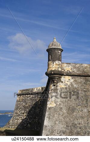 Puerto Rico, Old San Juan, section of El Morro Fortress View Large Photo Image Stock Photo - Puerto Rico, Old San Juan, section of El Morro Fortress. Fotosearch