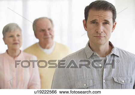 Senior parents with adult son View Large Photo Image Stock Photograph - Senior parents with adult son. Fotosearch