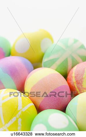 Stock Photo - Studio shot of colorful Easter eggs. Fotosearch