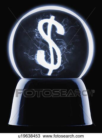 Studio shot of crystal ball showing dollar symbol View Large Photo Image Stock Image - Studio shot of crystal ball showing dollar symbol. Fotosearch