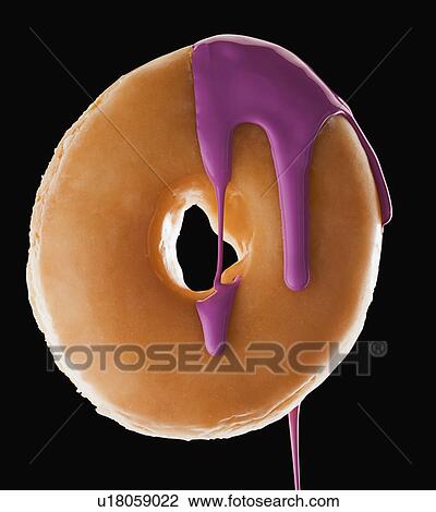 Studio shot of doughnut with purple paint View Large Photo Image Stock Image - Studio shot of doughnut with purple paint. Fotosearch