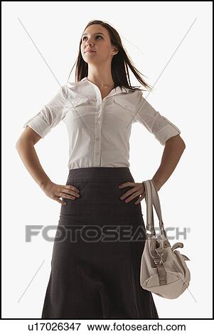 Stock Photo - Studio shot of young woman. Fotosearch