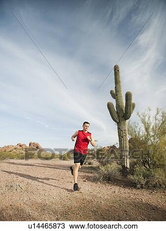 USA, Arizona, Phoenix, Mid adult man jogging on desert View Large Photo Image Stock Image - USA, Arizona, Phoenix, Mid adult man jogging on desert. Fotosearch