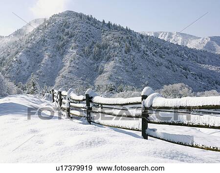 USA, Colorado, snowy ranch with pen View Large Photo Image Stock Photo - USA, Colorado, snowy ranch with pen. Fotosearch