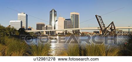 Stock Photo - USA, Florida, Jacksonville, City skyline. Fotosearch