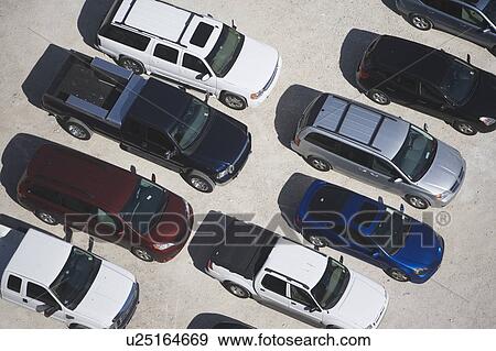 Stock Photo - USA, Florida, Miami, Aerial view of car park. Fotosearch