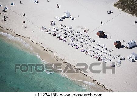 Stock Photo - USA, Florida, Miami, Aerial view of sandy beach . Fotosearch