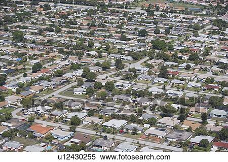 USA, Florida, Miami, Aerial view of suburban residential district View Large Photo Image Stock Photography - USA, Florida, Miami, Aerial view of suburban residential district . Fotosearch