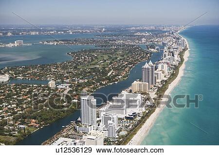Stock Photo - USA, Florida, Miami cityscape as seen from air. Fotosearch