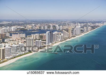 Stock Photo - USA, Florida, Miami cityscape as seen from air. Fotosearch