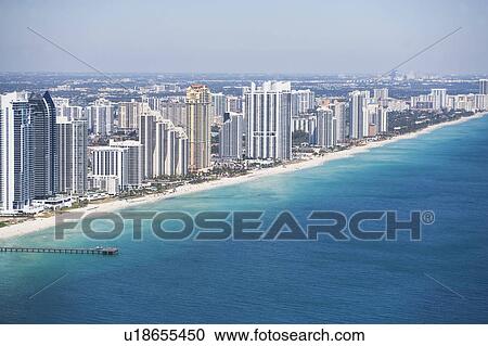 USA, Florida, Miami, Cityscape with beach View Large Photo Image Stock Image - USA, Florida, Miami, Cityscape with beach. Fotosearch