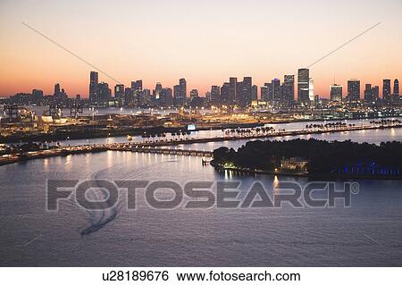 USA, Florida, Miami, Cityscape with coastline View Large Photo Image Stock Photograph - USA, Florida, Miami, Cityscape with coastline. Fotosearch