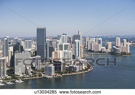 USA, Florida, Miami skyline as seen from air View Large Photo Image Stock Photography - USA, Florida, Miami skyline as seen from air. Fotosearch