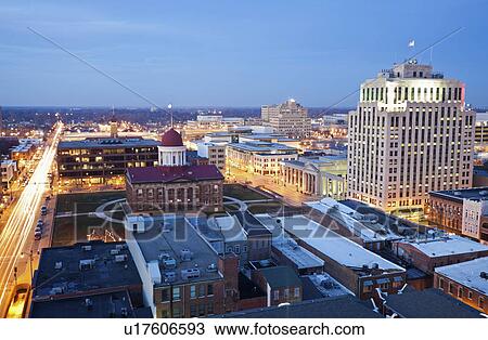 USA, Illinois, Springfield, City illuminated at dusk View Large Photo Image Stock Image - USA, Illinois, Springfield, City illuminated at dusk. Fotosearch