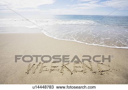USA, Massachusetts, Word "weekend" drawn on sandy beach View Large Photo Image Stock Image - USA, Massachusetts, Word "weekend" drawn on sandy beach. Fotosearch