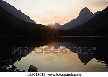 Stock Image - USA, Montana, Glacier National Park, Kintla Lake. Fotosearch