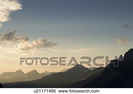 Stock Photography - USA, Montana, Glacier National Park, Mountain range. Fotosearch