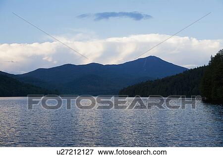 Stock Photo - USA, New York State, View on Lake Placid. Fotosearch