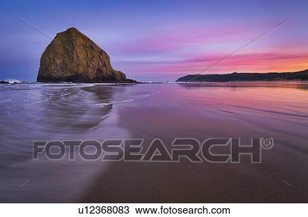 USA, Oregon, Clatsop County, Haystack Rock and beach View Large Photo Image Stock Image - USA, Oregon, Clatsop County, Haystack Rock and beach. Fotosearch