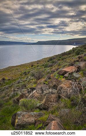 Stock Image - USA, Oregon, Gilliam County, Columbia River. Fotosearch