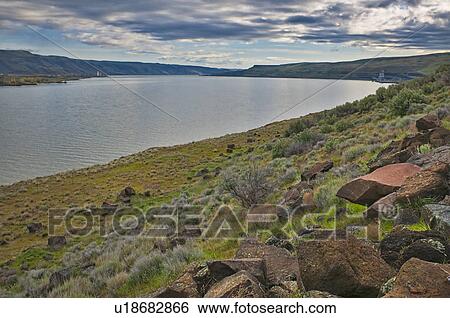 USA, Oregon, Gilliam County, Columbia River View Large Photo Image Stock Photograph - USA, Oregon, Gilliam County, Columbia River. Fotosearch