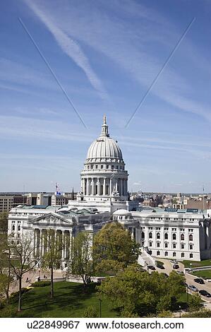 Stock Photo - USA, Wisconsin, Madison, State Capitol Building. Fotosearch