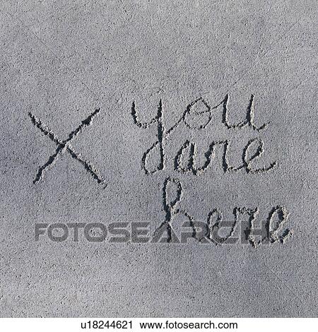 You are here mark in grey concrete View Large Photo Image Stock Image - You are here mark in grey concrete. Fotosearch