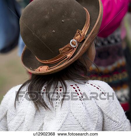 Back view of a girl wearing a hat in a school, Chumpepoke Primary School, Sacred Valley, Cusco Region, Peru View Large Photo Image Stock Photo - Back view of a girl wearing a hat in a school, Chumpepoke Primary School, Sacred Valley, Cusco Region, Peru. Fotosearch