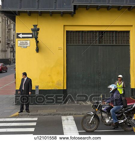 Building at the roadside, Plaza Mayor, Historic Centre of Lima, Lima, Peru View Large Photo Image Stock Photo - Building at the roadside, Plaza Mayor, Historic Centre of Lima, Lima, Peru. Fotosearch
