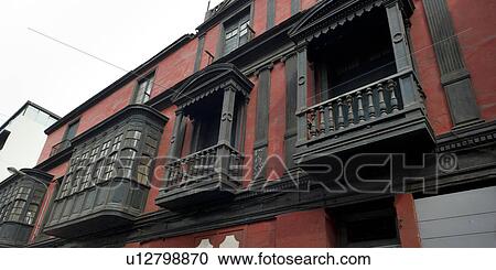 Stock Image - Building in the Historic Centre of Lima, Lima, Peru. Fotosearch