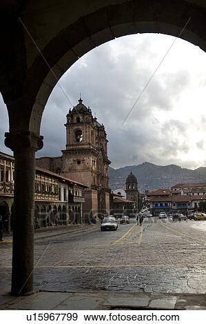 Cathedral in a city, Church De La Compania De Jesus, Plaza de Armas, Cuzco, Peru View Large Photo Image Stock Photo - Cathedral in a city, Church De La Compania De Jesus, Plaza de Armas, Cuzco, Peru. Fotosearch