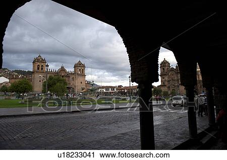 Cathedral Of Santo Domingo and Church De La Compania De Jesus, Plaza de Armas, Cuzco, Peru View Large Photo Image Stock Image - Cathedral Of Santo Domingo and Church De La Compania De Jesus, Plaza de Armas, Cuzco, Peru. Fotosearch