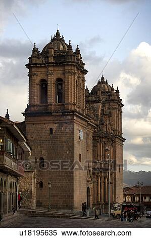 Stock Photography - Cathedral Of Santo Domingo in a city, Plaza de Armas, Cuzco, Peru. Fotosearch