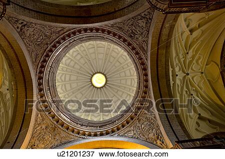 Stock Photo - Ceiling detail of Templo De La Compania De Jesus, Cuzco, Peru. Fotosearch