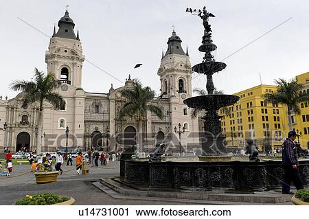 Facade of Cathedral Of Lima, Plaza Mayor, Historic Centre of Lima, Lima, Peru View Large Photo Image Stock Image - Facade of Cathedral Of Lima, Plaza Mayor, Historic Centre of Lima, Lima, Peru. Fotosearch