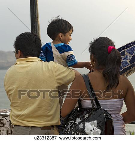 Stock Photo - Family at El Parque del Amor, Av De La Aviacion, Miraflores District, Lima Province, Peru. Fotosearch