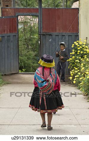 Girl in the schoolyard of Chumpepoke Primary School, Sacred Valley, Cusco Region, Peru View Large Photo Image Stock Photo - Girl in the schoolyard of Chumpepoke Primary School, Sacred Valley, Cusco Region, Peru. Fotosearch