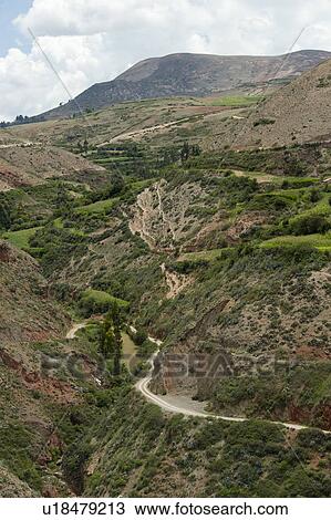 Stock Image - High angle view of Sacred Valley, Cusco Region, Peru. Fotosearch