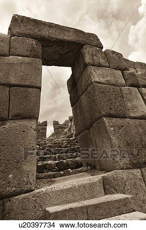 Picture - Inca Masonry ruins at Sacsayhuaman, Cuzco, Peru. Fotosearch