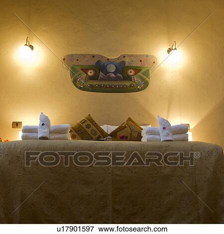 Stock Photo - Interiors of a bedroom of Willka Tika Guesthouse, Willka Tika, Sacred Valley, Cusco Region, Peru. Fotosearch