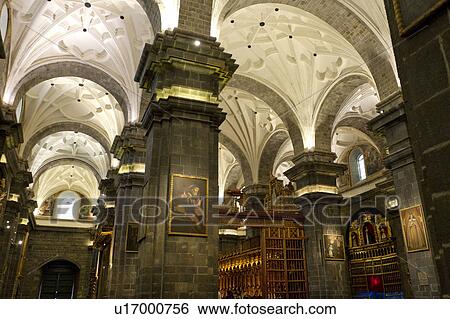 Stock Photograph - Interiors of La Catedral, Cuzco, Peru. Fotosearch