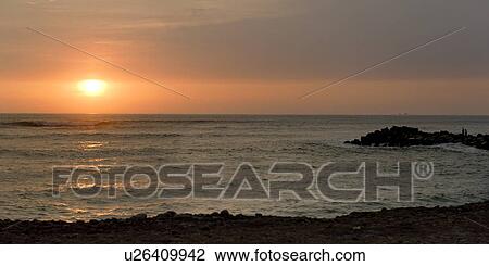 Jetty at the ocean at sunset, Miraflores District, Lima Province, Peru View Large Photo Image Stock Image - Jetty at the ocean at sunset, Miraflores District, Lima Province, Peru. Fotosearch