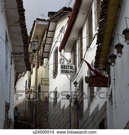 Lanterns on the wall of houses, Hostal Resbalosa, Cuzco, Peru View Large Photo Image Picture - Lanterns on the wall of houses, Hostal Resbalosa, Cuzco, Peru. Fotosearch